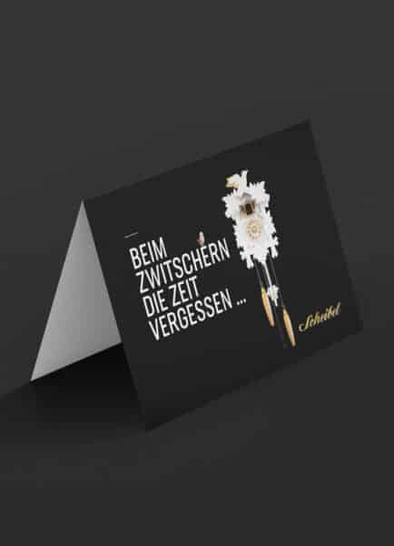 Grußkarte "Beim Zwitschern die Zeit vergessen..."